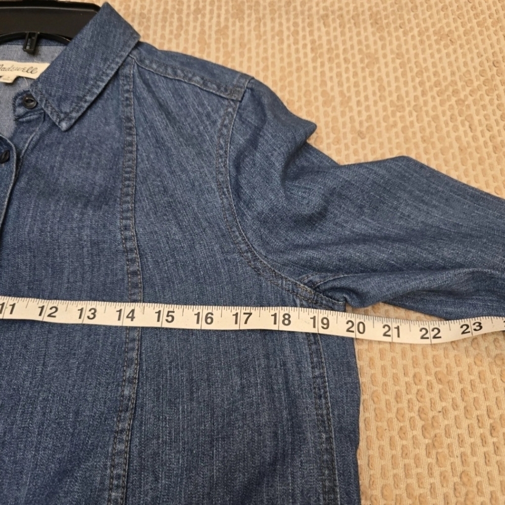 Madewell Dress Womens Long Sleeve Button Up Blue Size Small Whit Pockets - Picture 16 of 16